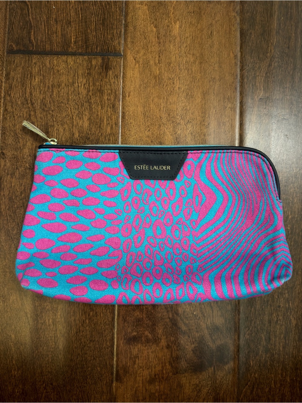 Estee Lauder Pink & Teal Animal Prints Cosmetic Bag